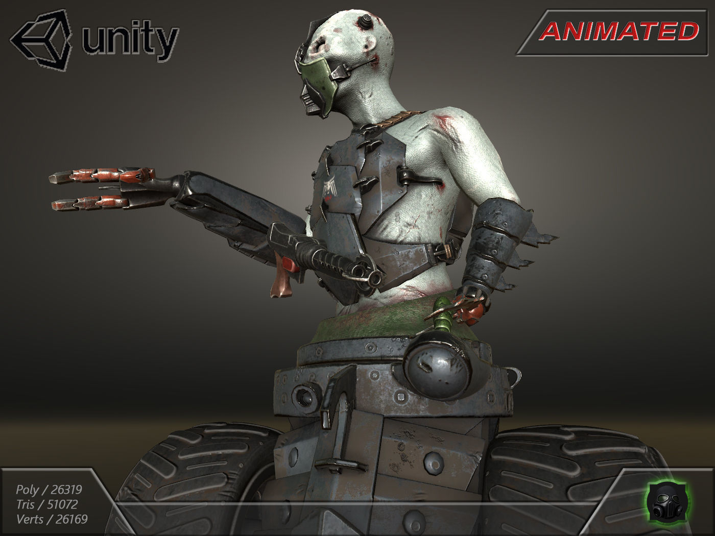 Cyber warrior 01--CyberOrk Low-poly 3D model_16