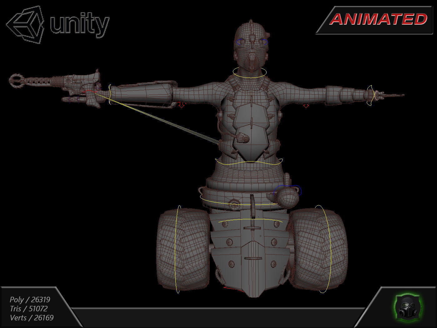 Cyber warrior 01--CyberOrk Low-poly 3D model_22