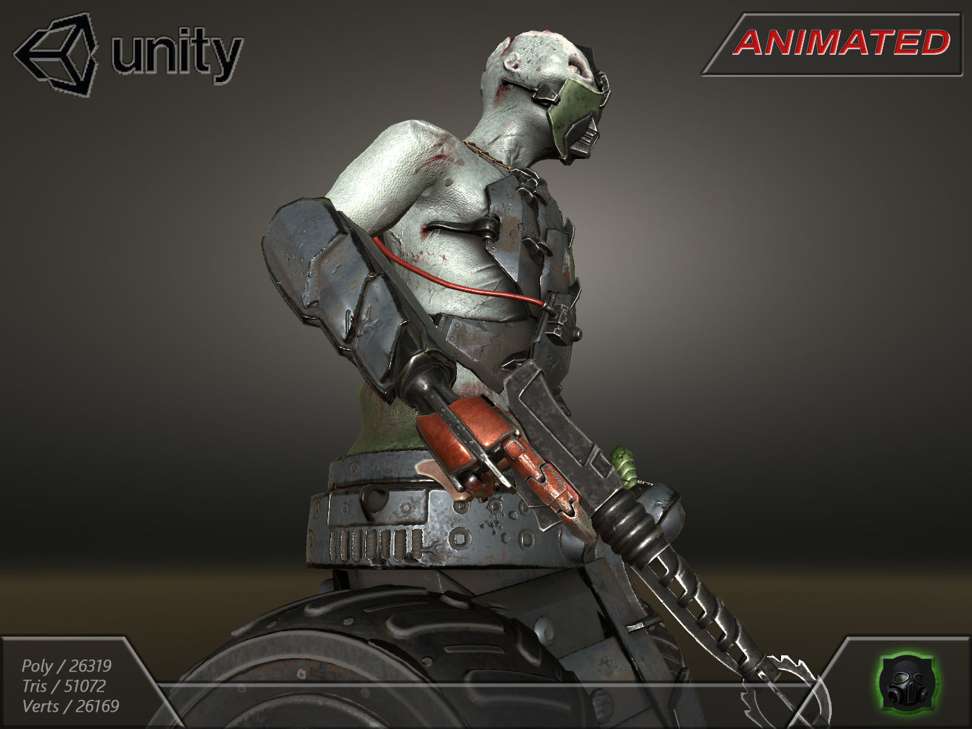 Cyber warrior 01--CyberOrk Low-poly 3D model_13