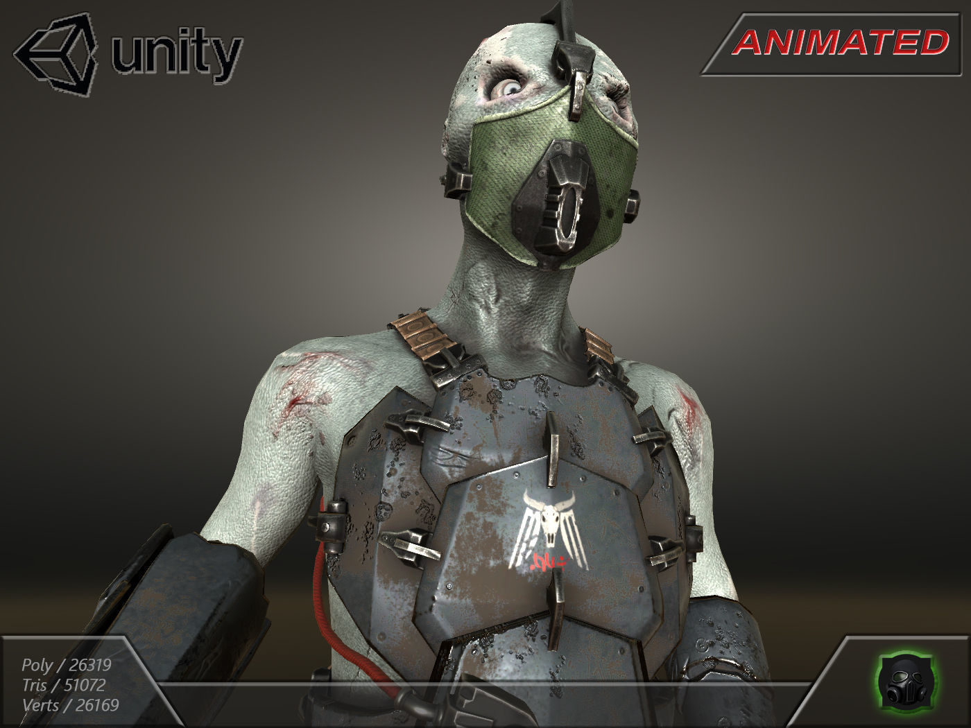 Cyber warrior 01--CyberOrk Low-poly 3D model_7