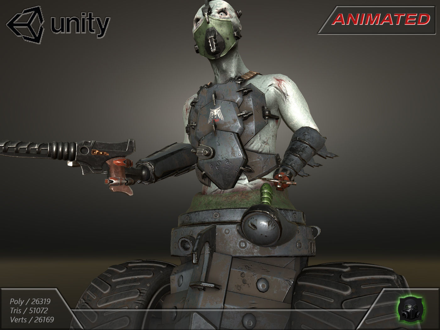 Cyber warrior 01--CyberOrk Low-poly 3D model_12