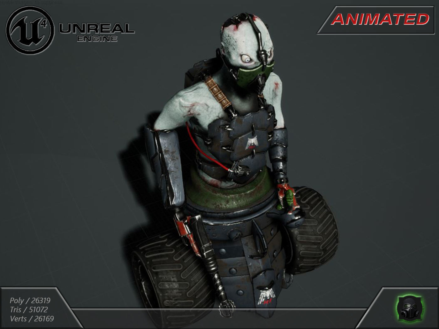 Cyber warrior 01--CyberOrk Low-poly 3D model_4