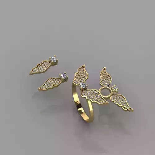 Mini - Set gold ring with diamonds