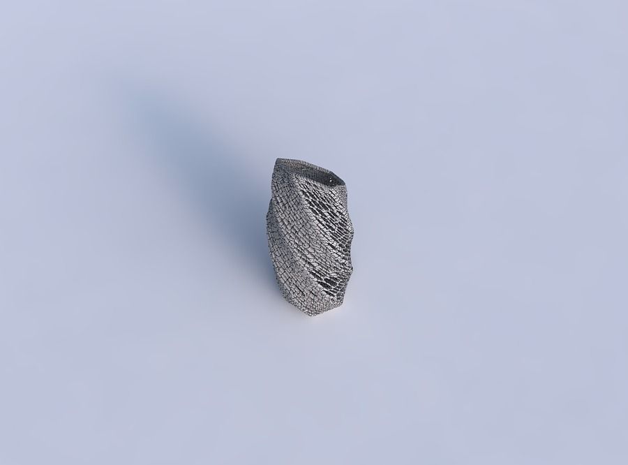 Vase twisted bent hexagon with dense twisted organic lattice 3D print model_6