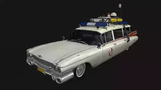 Cadillac meteor miller - ecto1 Low-poly 3D model