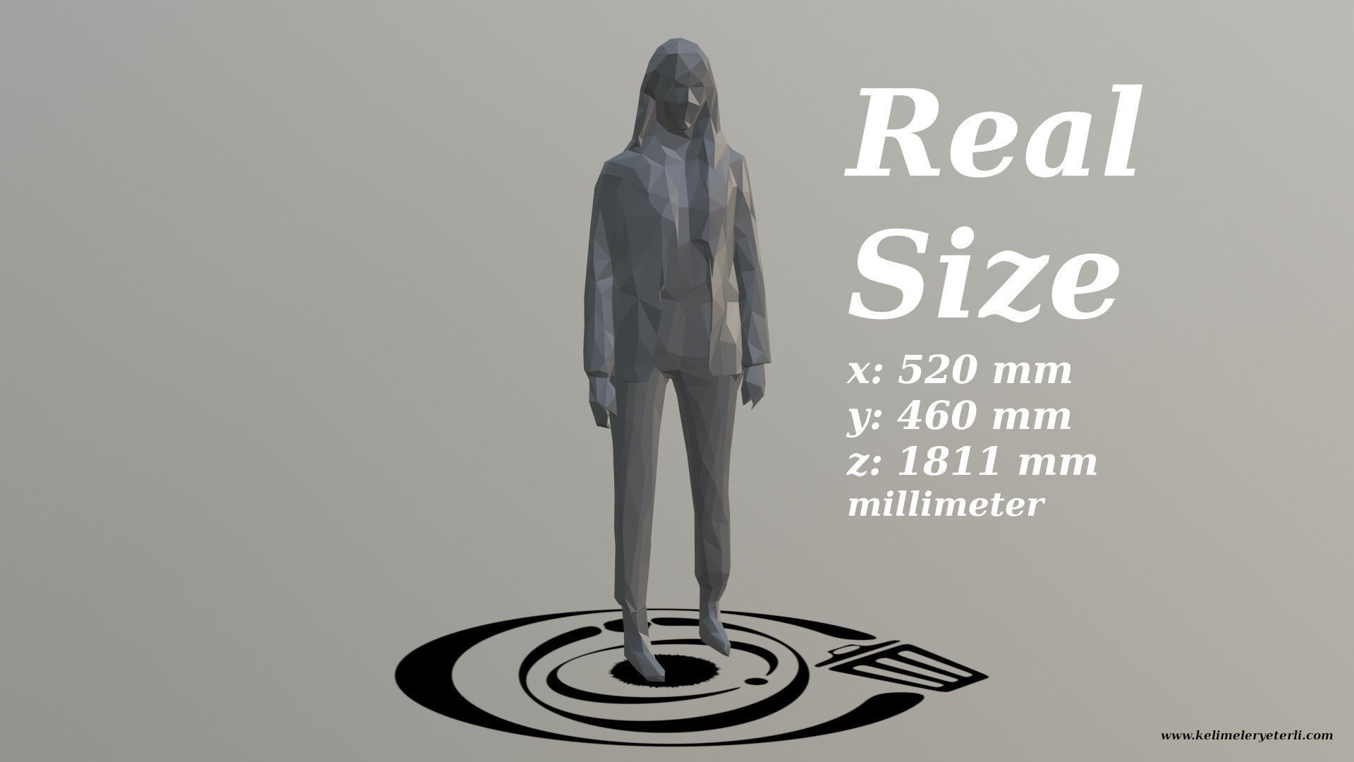 Human 041 LP R Low-poly 3D model_3