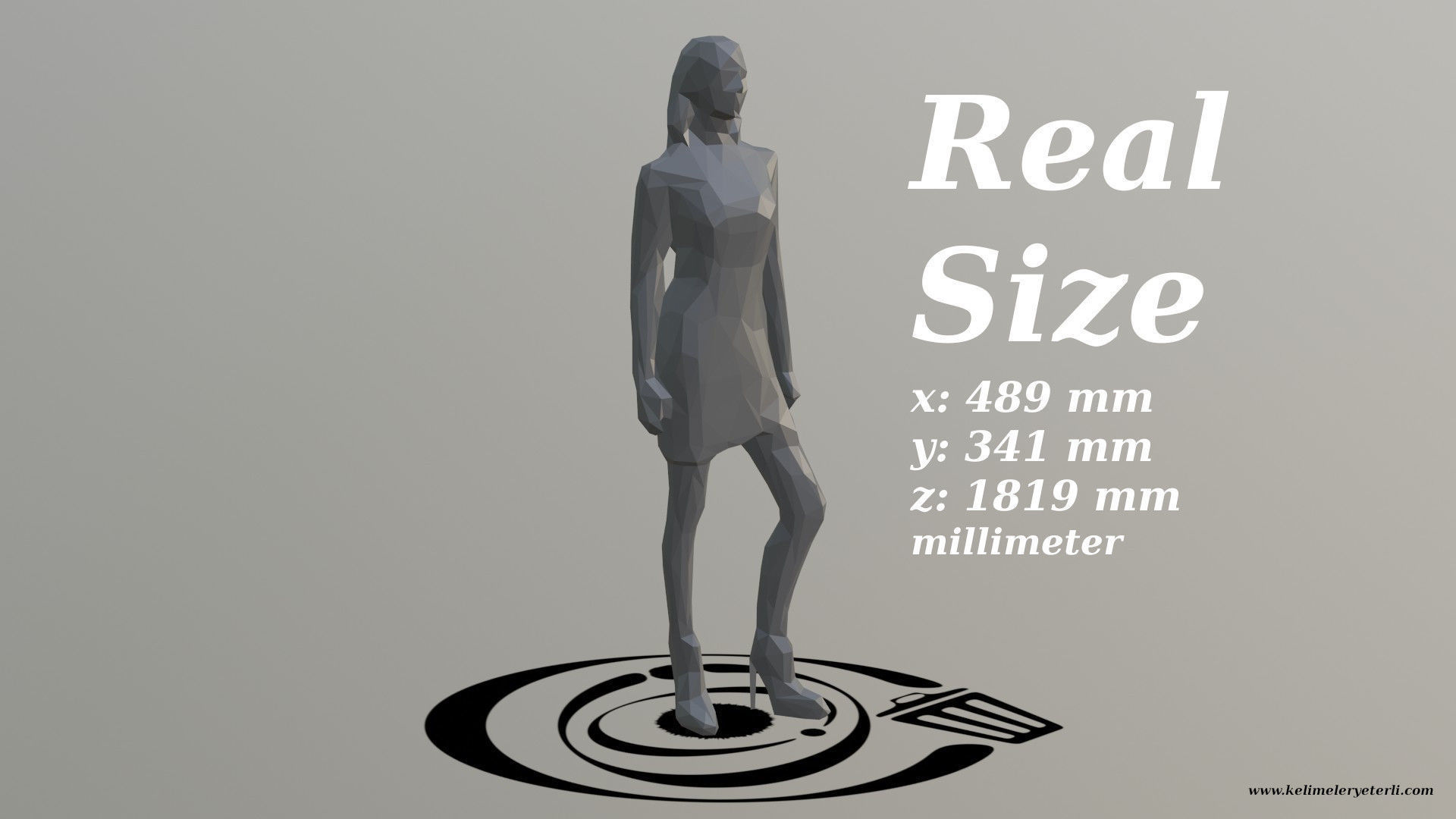 Human 042 LP R Low-poly 3D model_3