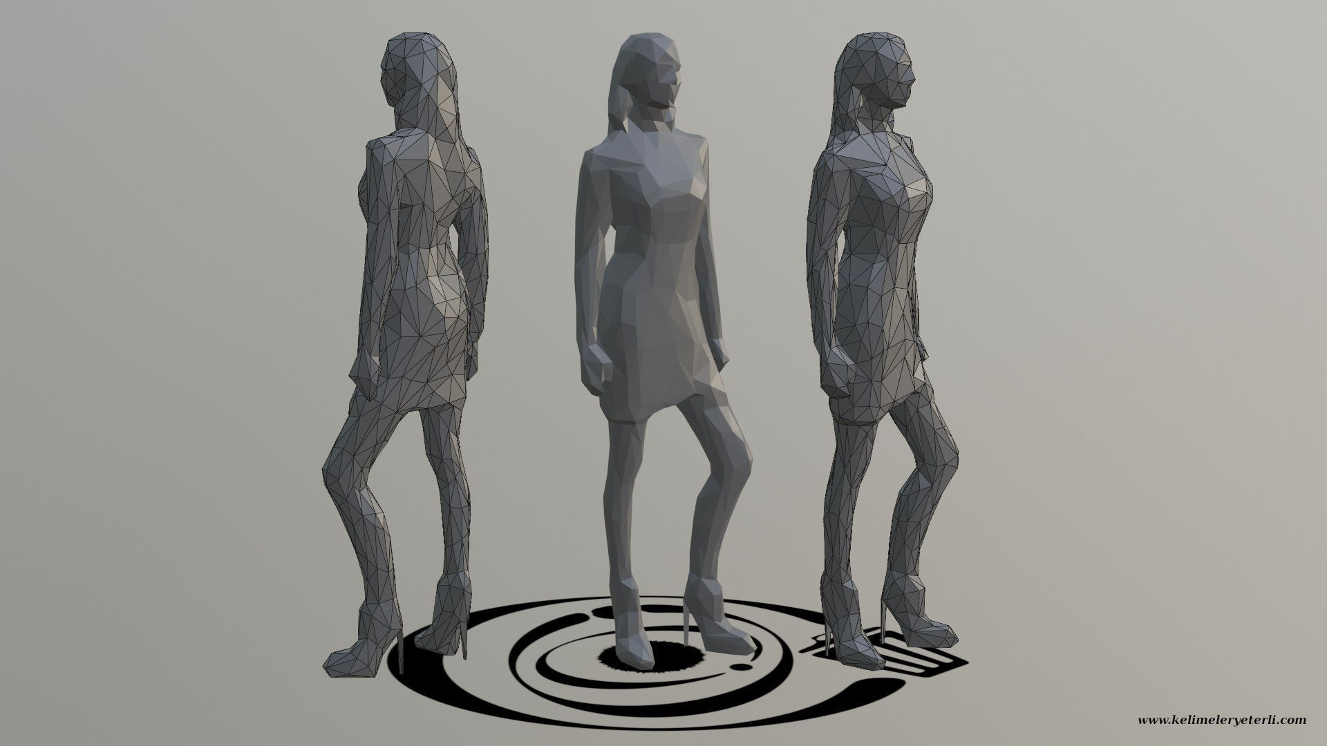 Human 042 LP R Low-poly 3D model_1