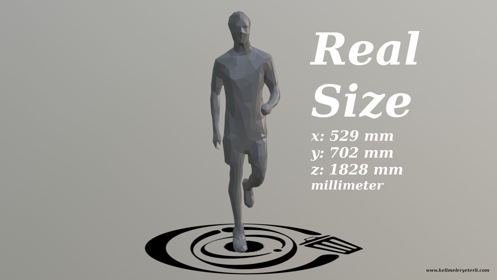 Human 043 LP R Low-poly 3D model_3
