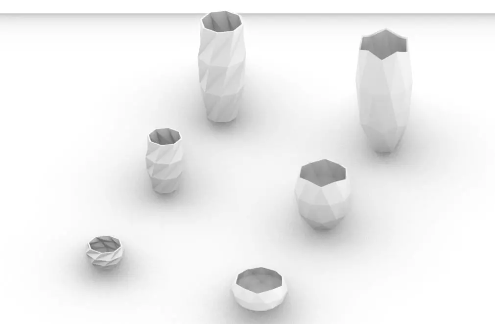 Geometric Planters - Type 1 and 2  3D print model_0