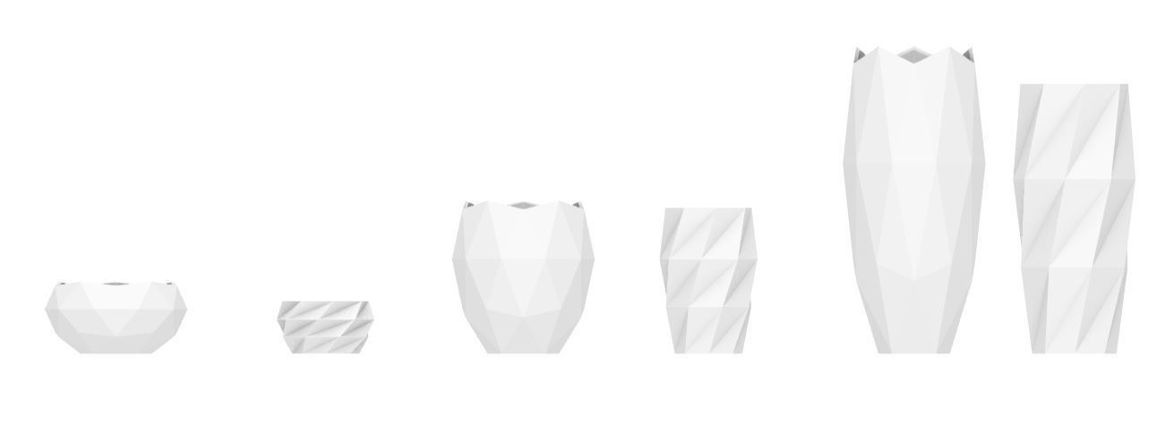 Geometric Planters - Type 1 and 2  3D print model_1