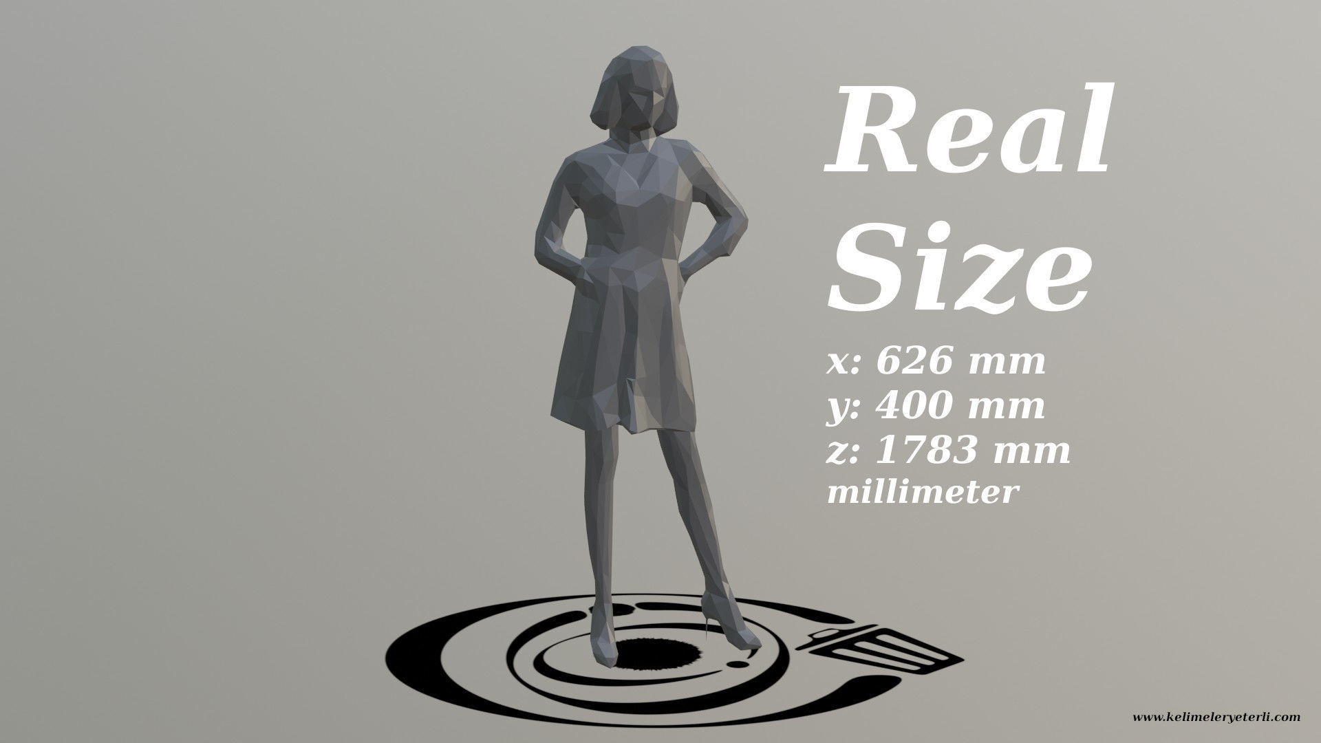 Human 044 LP R Low-poly 3D model_3
