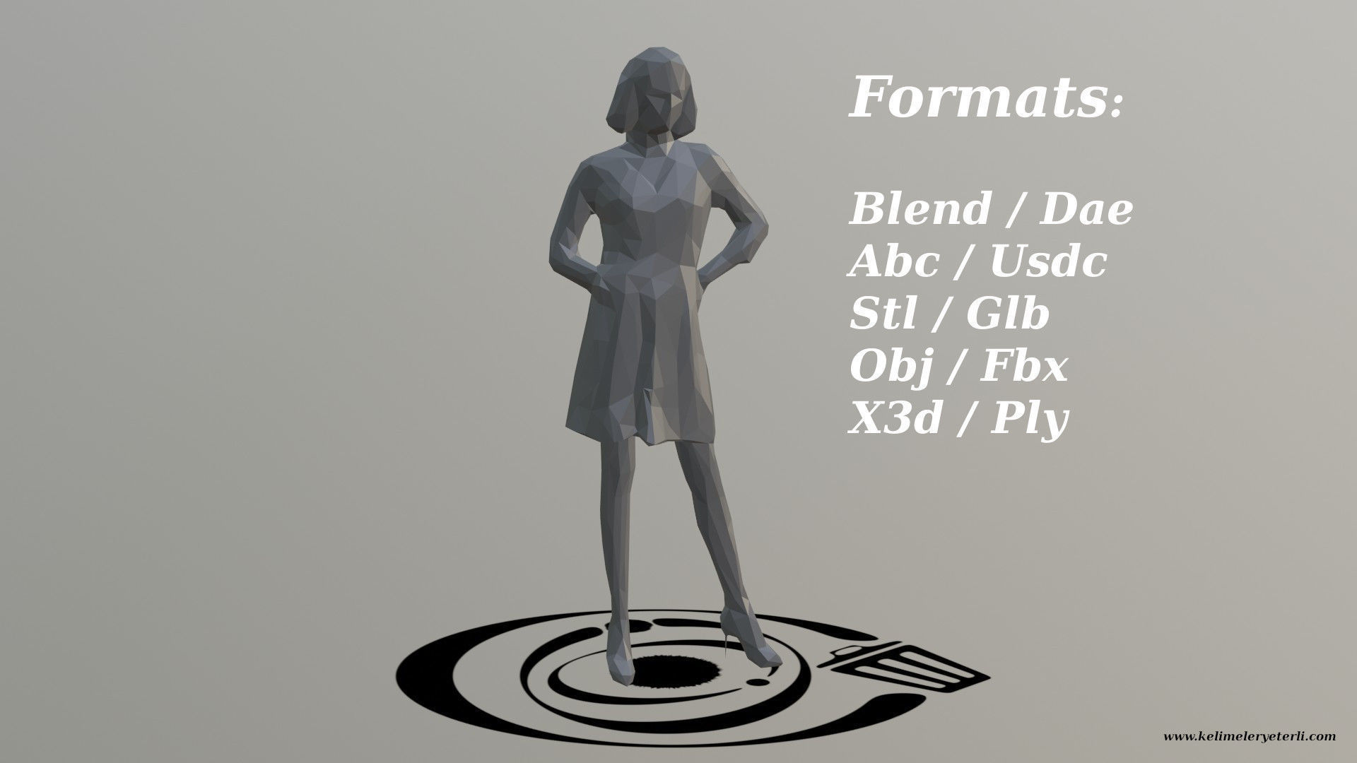 Human 044 LP R Low-poly 3D model_2