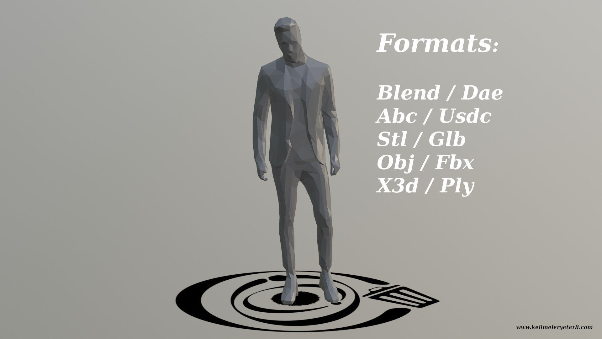 Human 045 LP R Low-poly 3D model_2