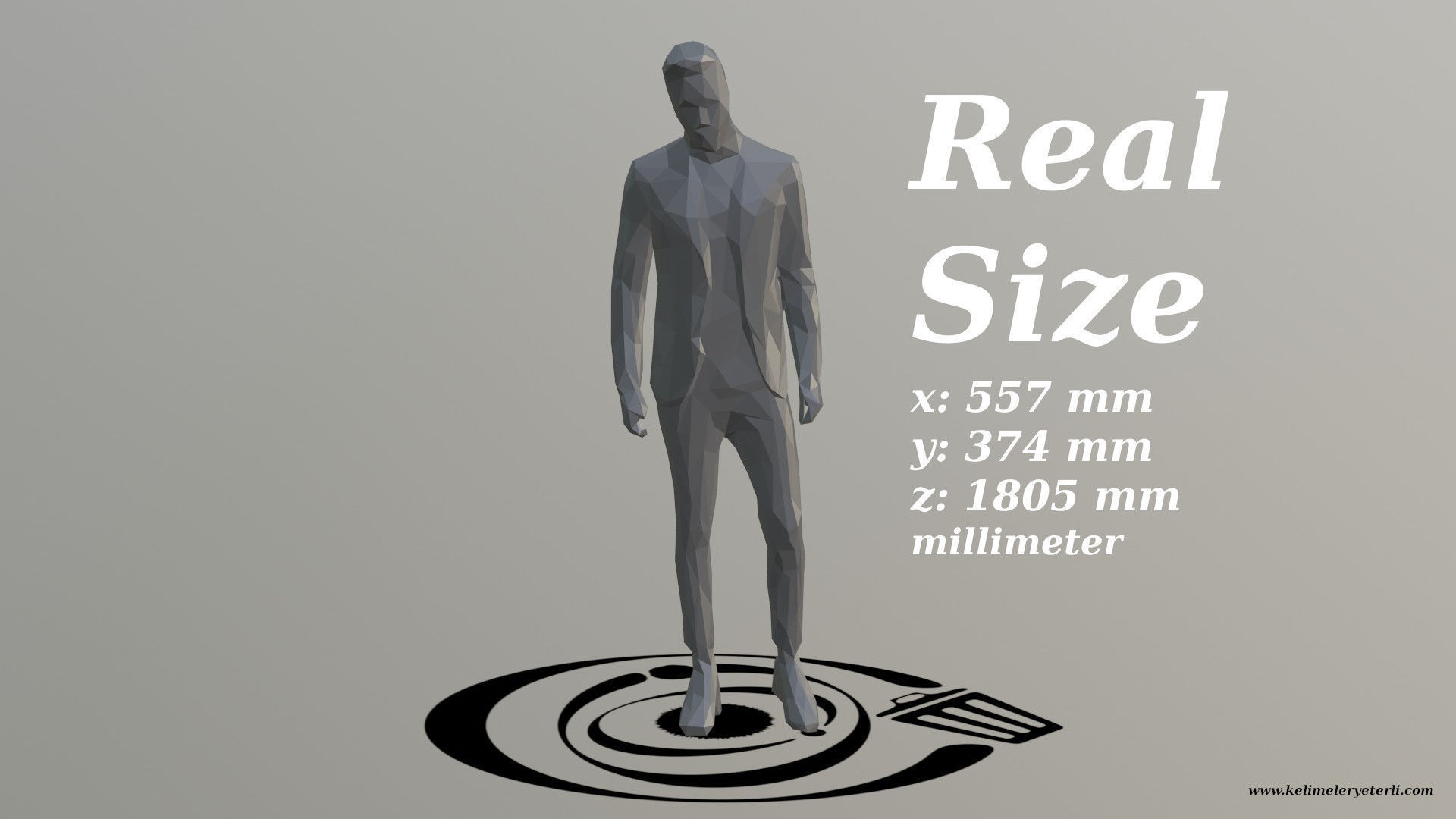 Human 045 LP R Low-poly 3D model_3