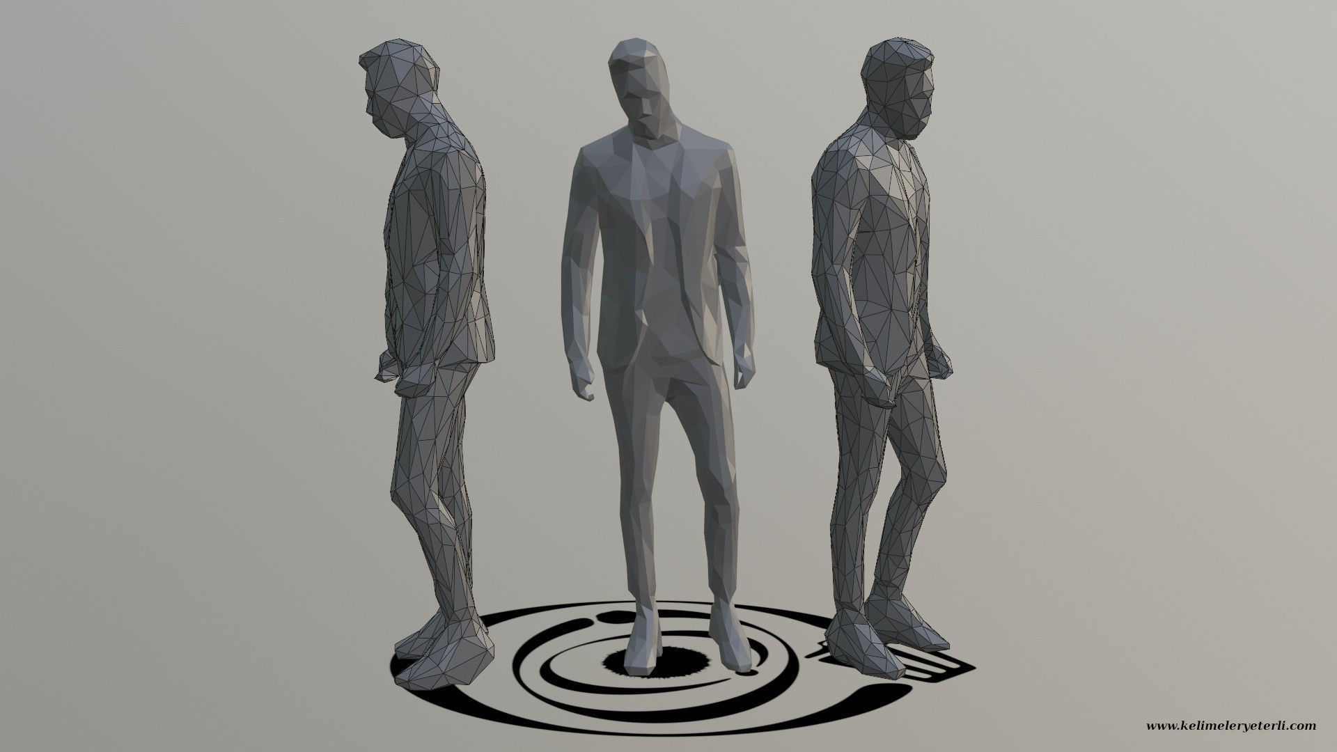 Human 045 LP R Low-poly 3D model_1