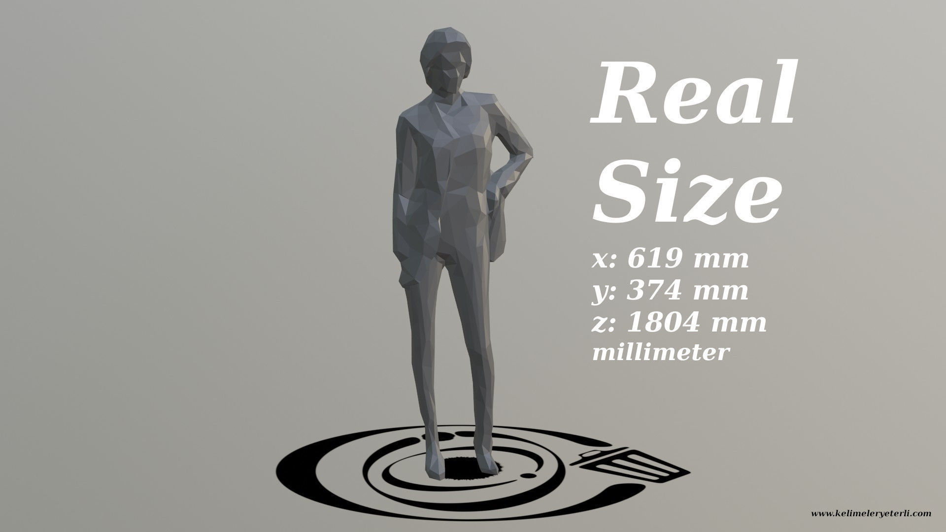 Human 046 LP R Low-poly 3D model_3