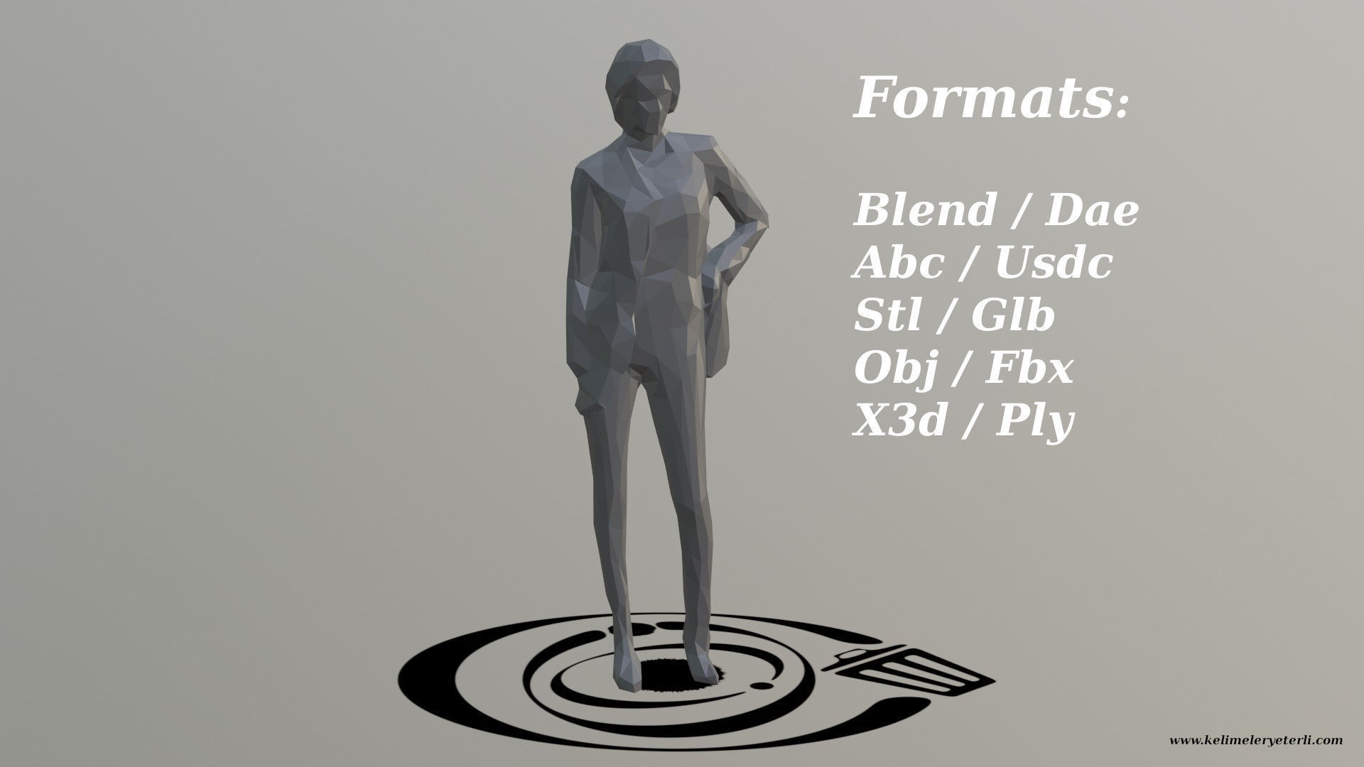 Human 046 LP R Low-poly 3D model_2