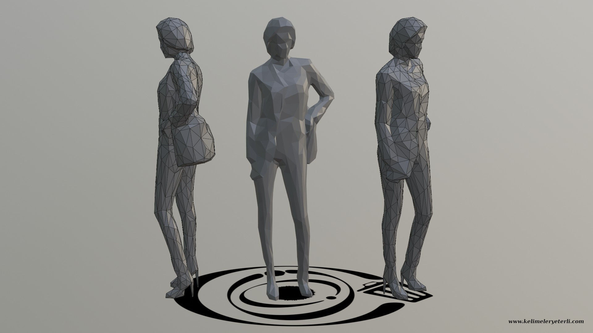 Human 046 LP R Low-poly 3D model_1