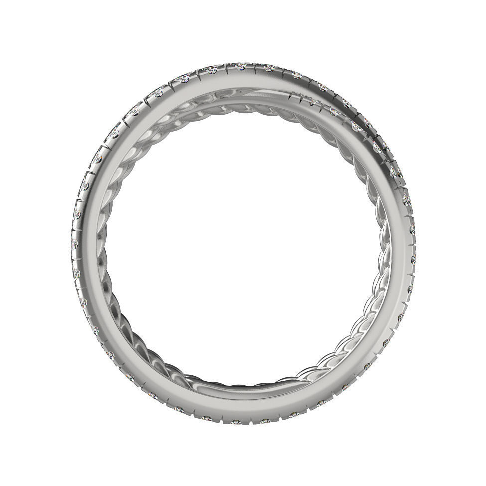 N054 Wedding diamonds Ring 3D print model_5