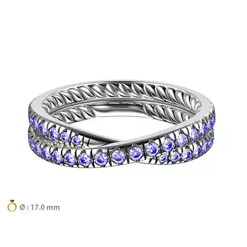 N054 Wedding diamonds Ring 3D print model