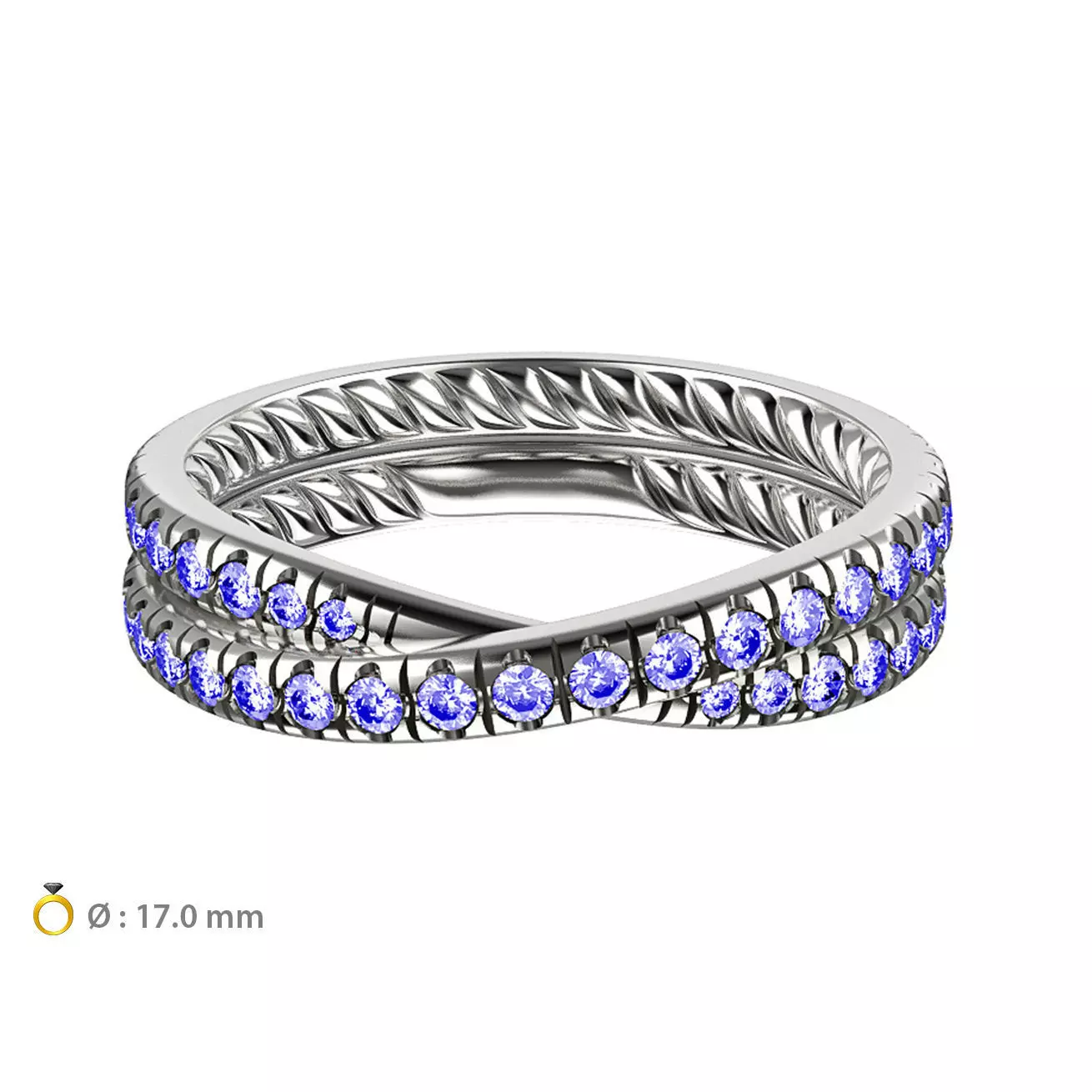 N054 Wedding diamonds Ring 3D print model_0