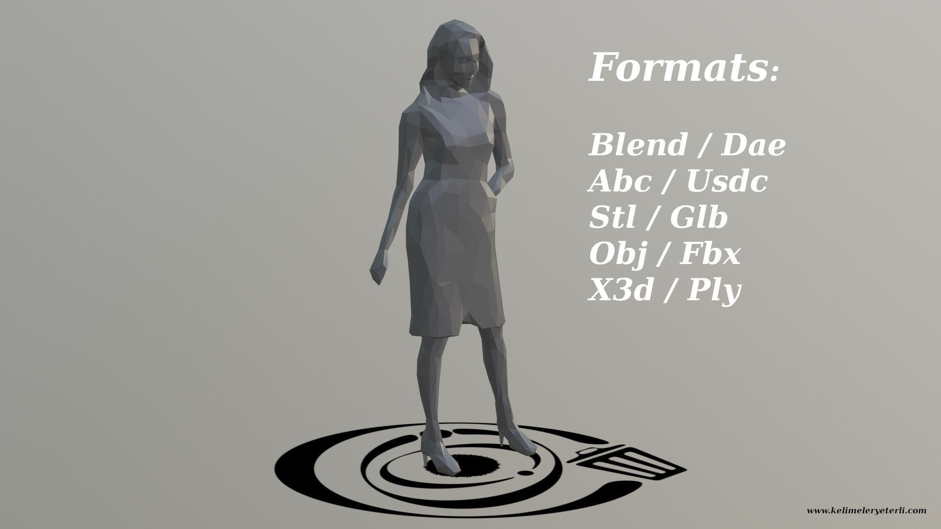 Human 047 LP R Low-poly 3D model_2