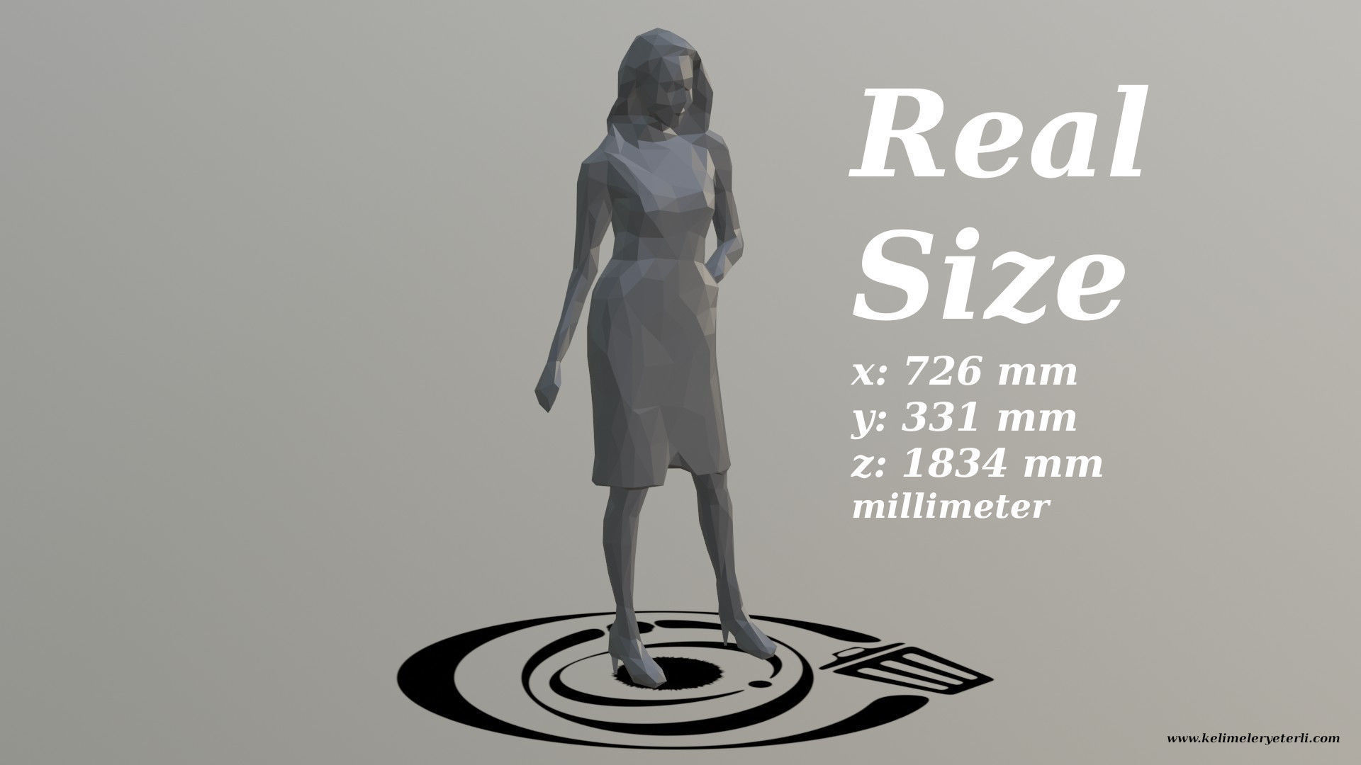 Human 047 LP R Low-poly 3D model_3