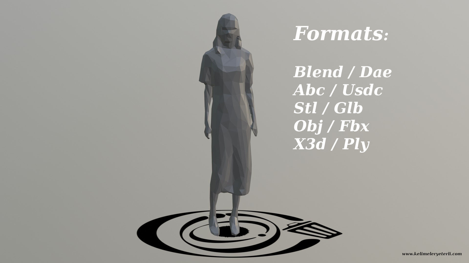 Human 048 LP R Low-poly 3D model_2