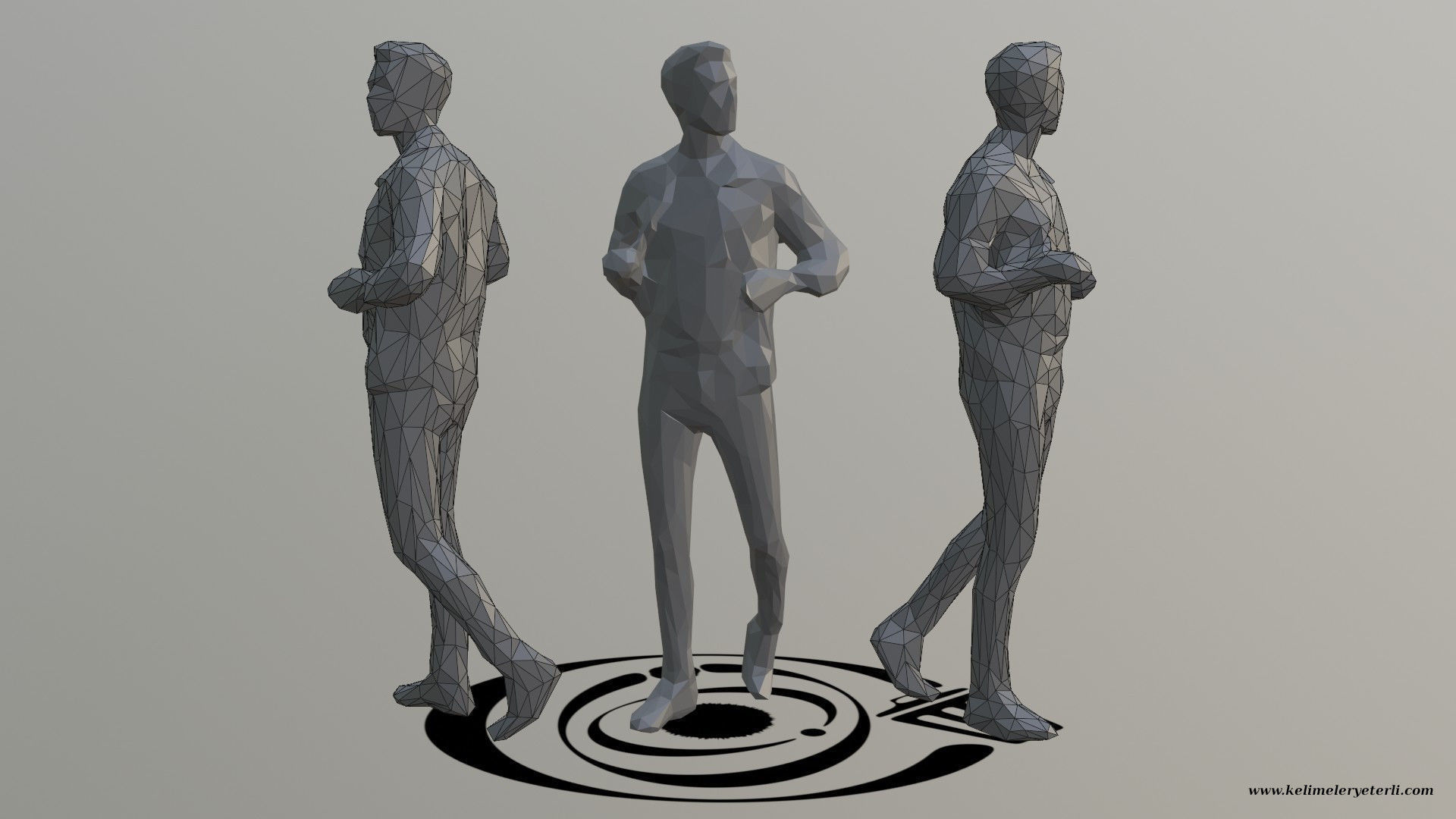 Human 049 LP R Low-poly 3D model_1