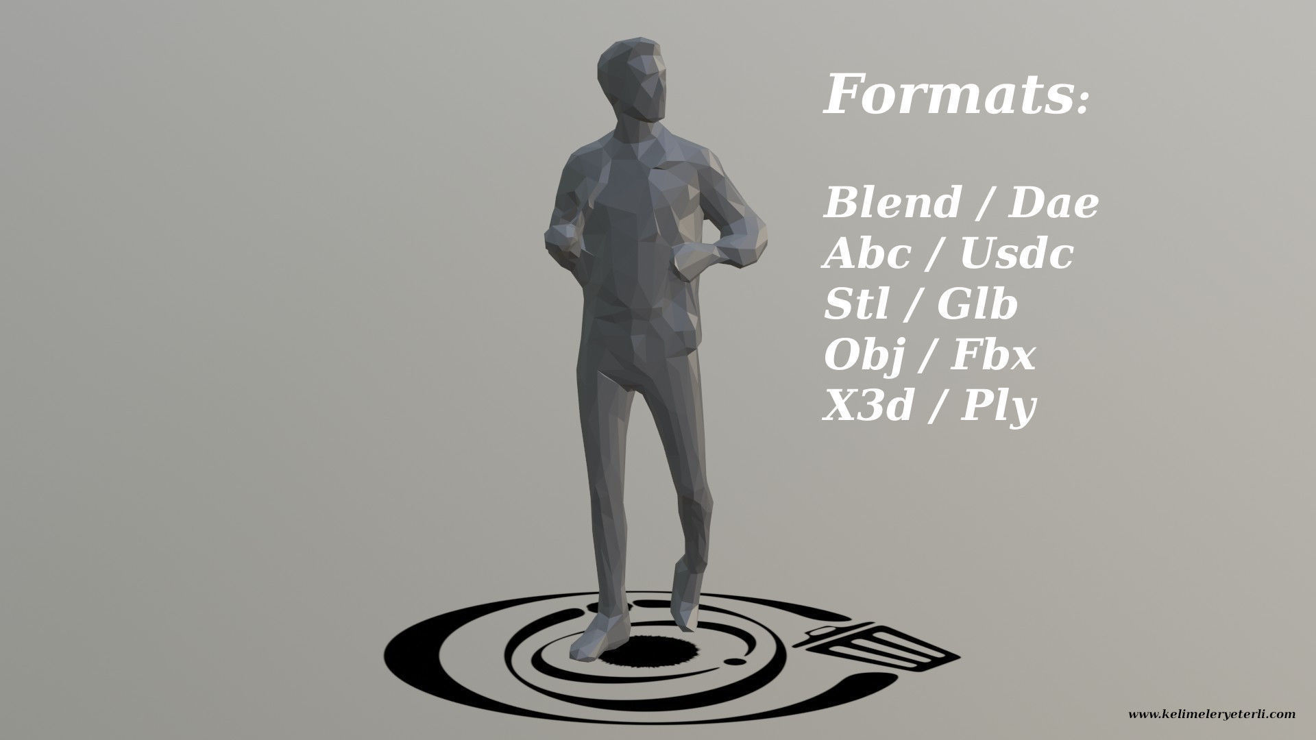 Human 049 LP R Low-poly 3D model_2