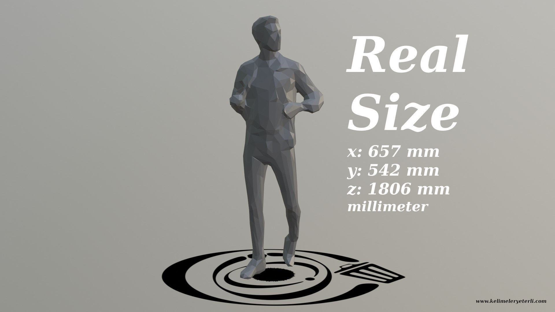 Human 049 LP R Low-poly 3D model_3