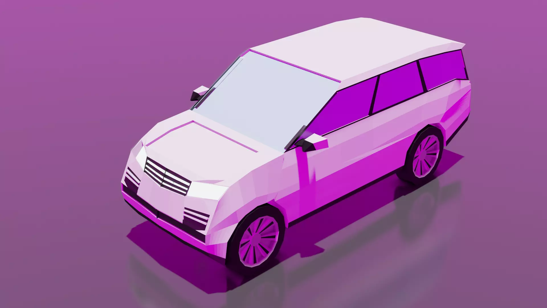 Low Poly SUV car Free 3D model_0
