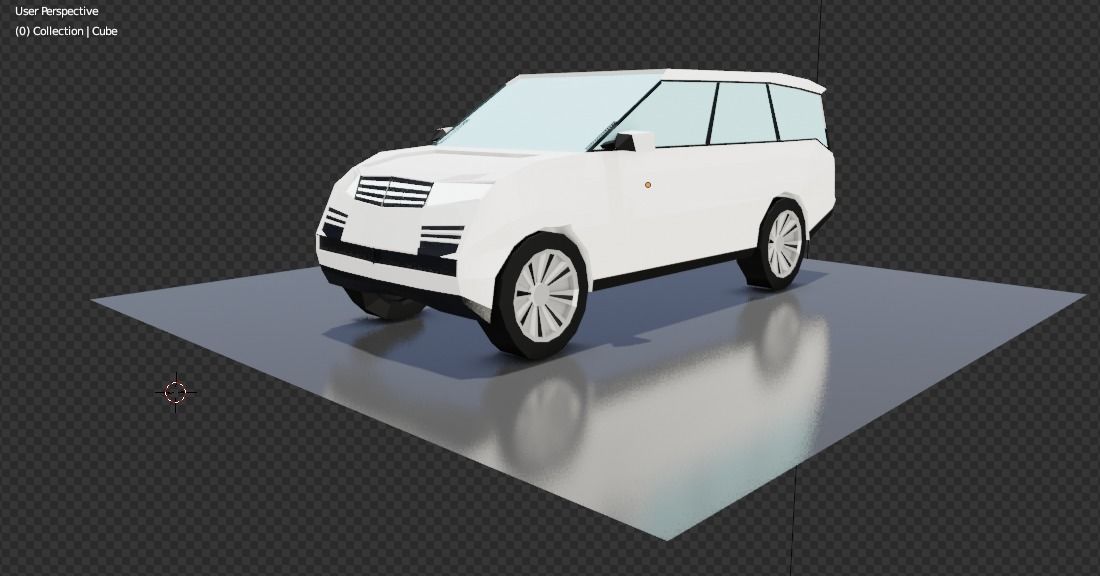 Low Poly SUV car Free 3D model_4