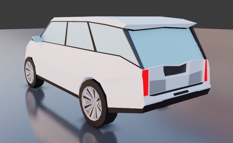 Low Poly SUV car Free 3D model_2