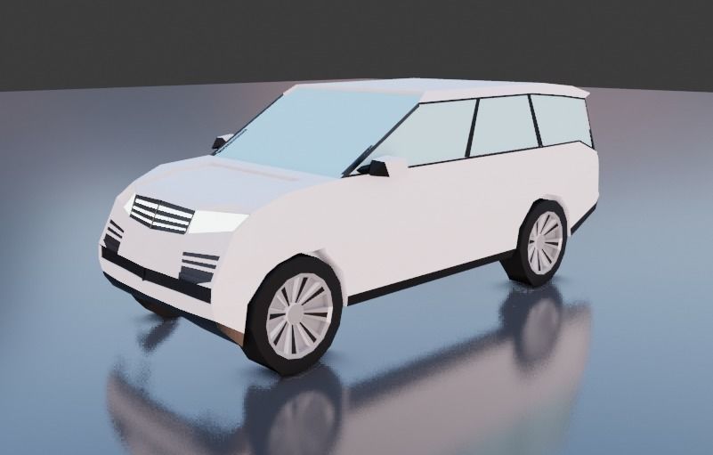 Low Poly SUV car Free 3D model_3
