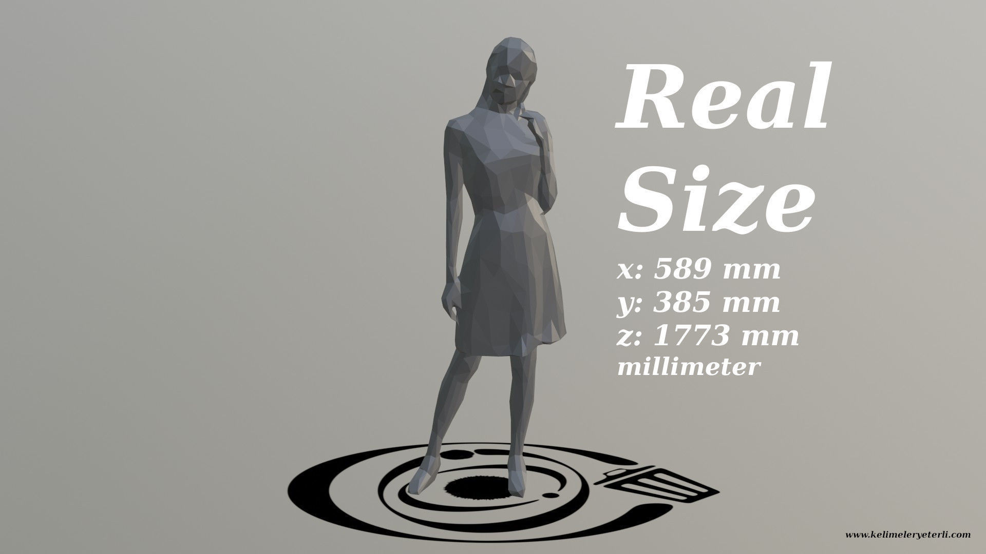 Human 050 LP R Low-poly 3D model_3