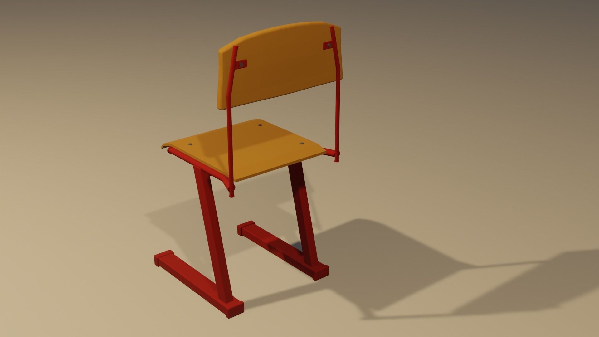 A Low Poly Chair school Free 3D print model_1