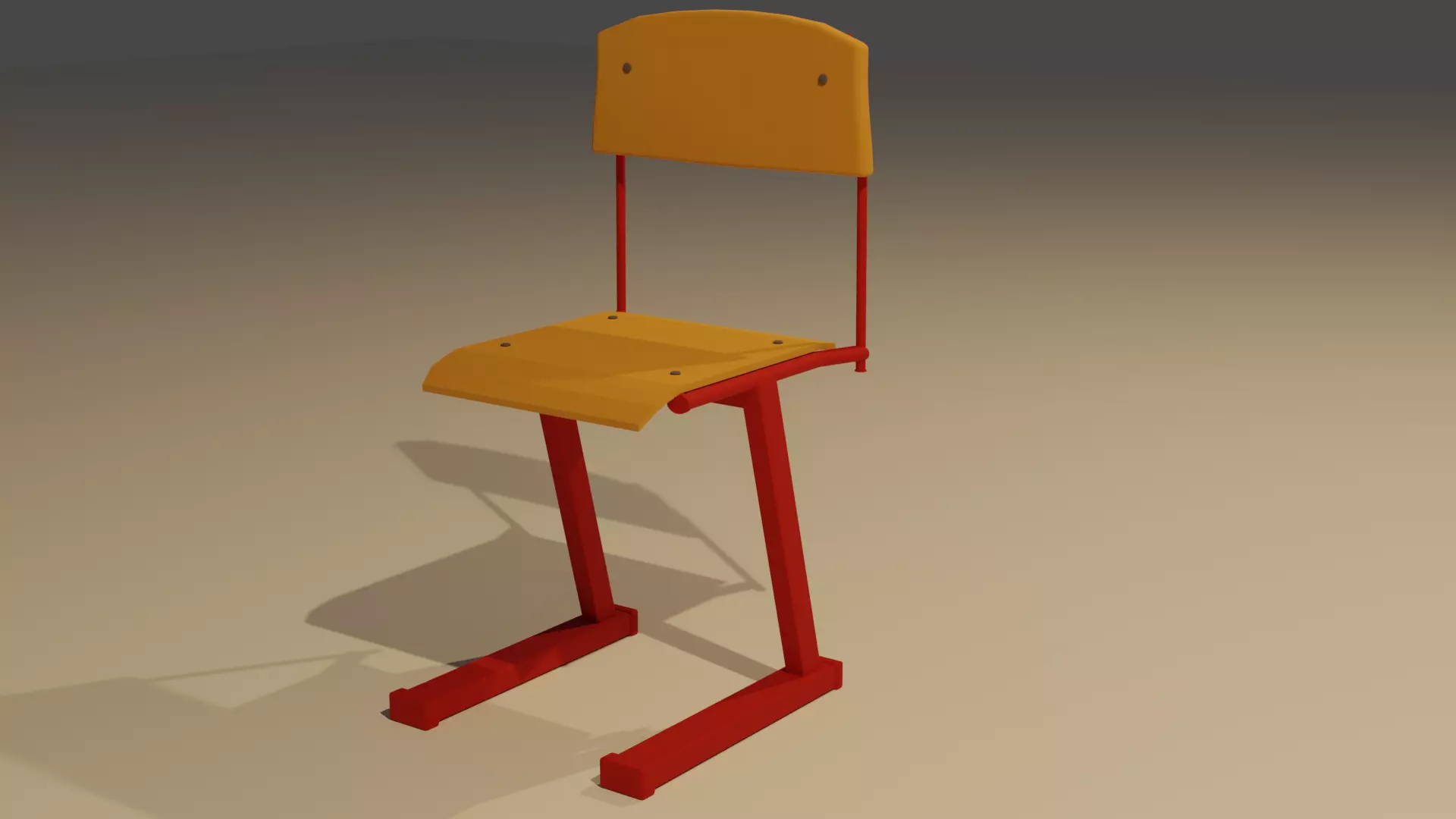 A Low Poly Chair school Free 3D print model_0