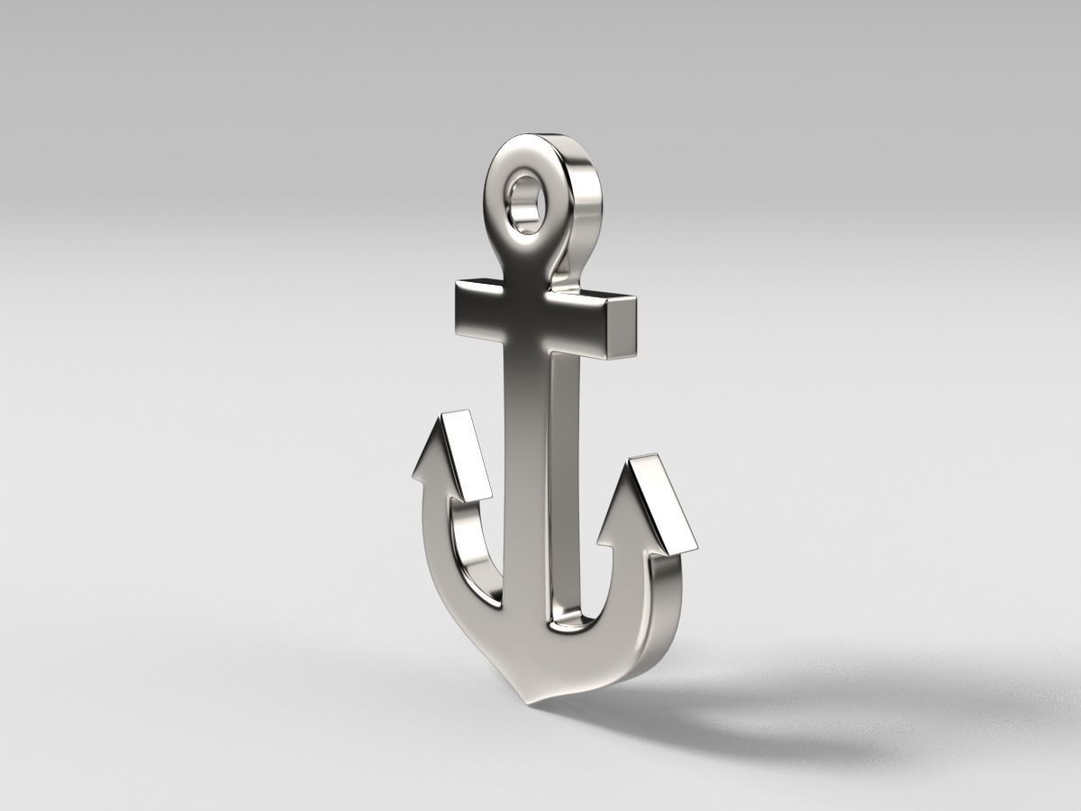 Anchor pendant 3D print model_3