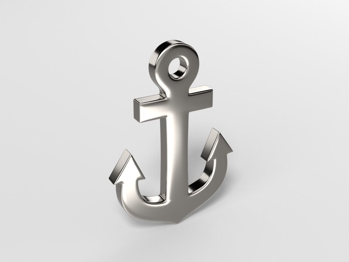 Anchor pendant 3D print model_2