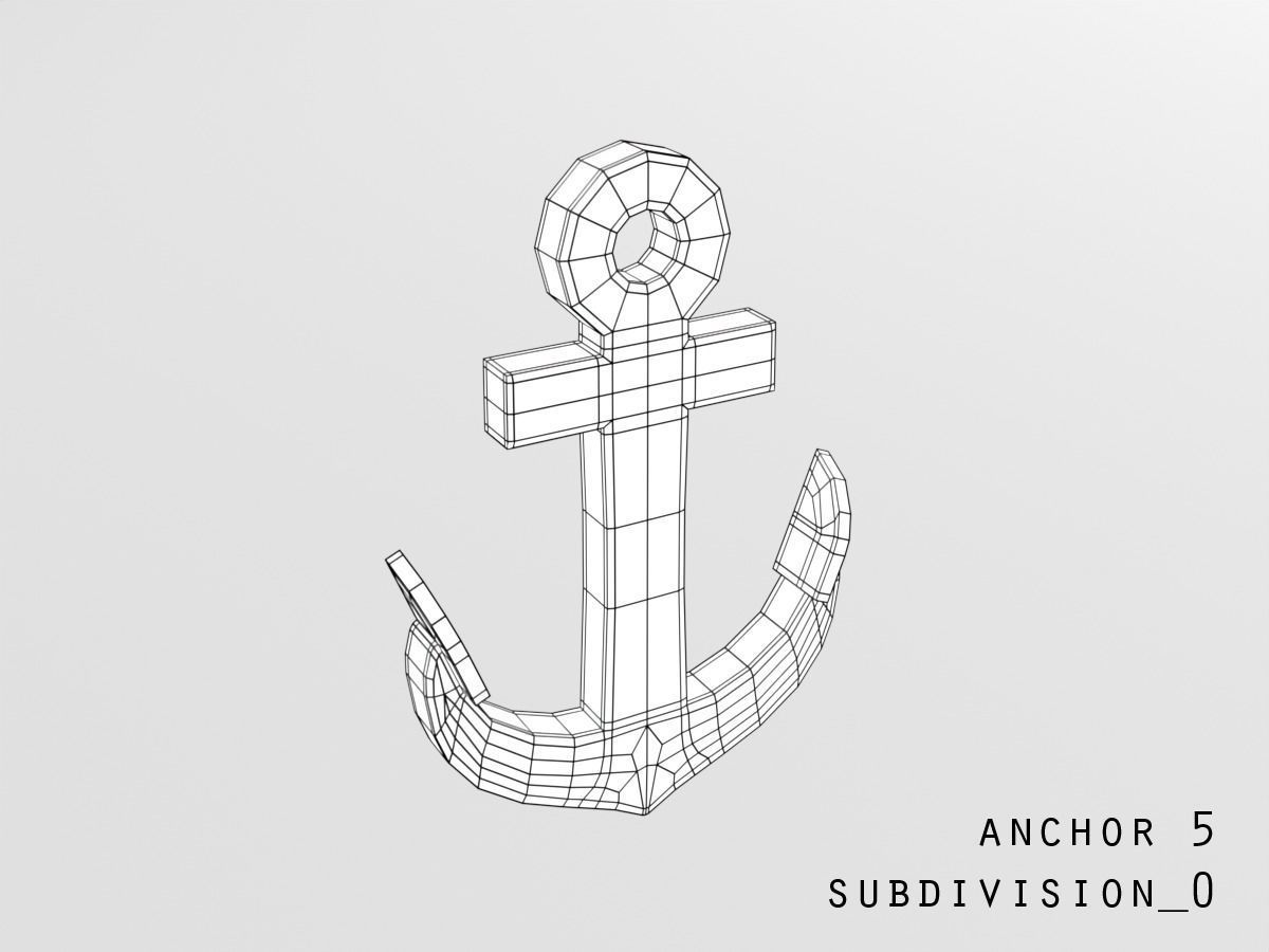 Anchor pendant 3D print model_9