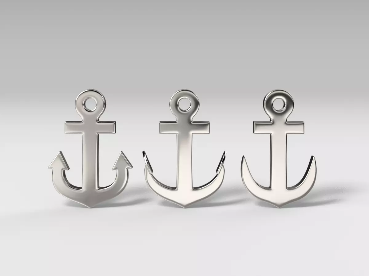 Anchor pendant 3D print model_0