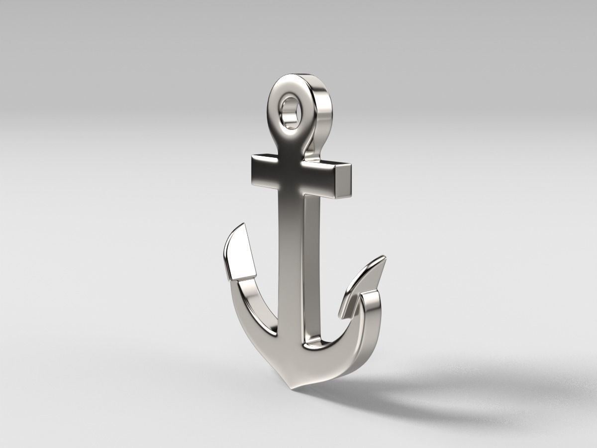 Anchor pendant 3D print model_8