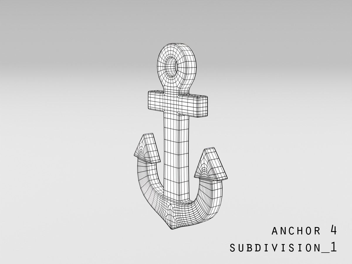 Anchor pendant 3D print model_5