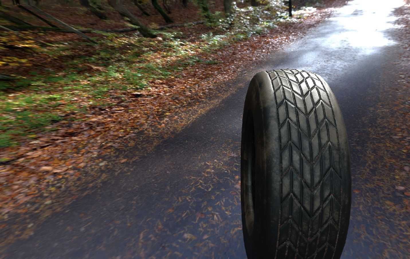 PBR Textured Low Poly Dirty Tire Game Ready Asset 3D Model Low-poly 3D model_4