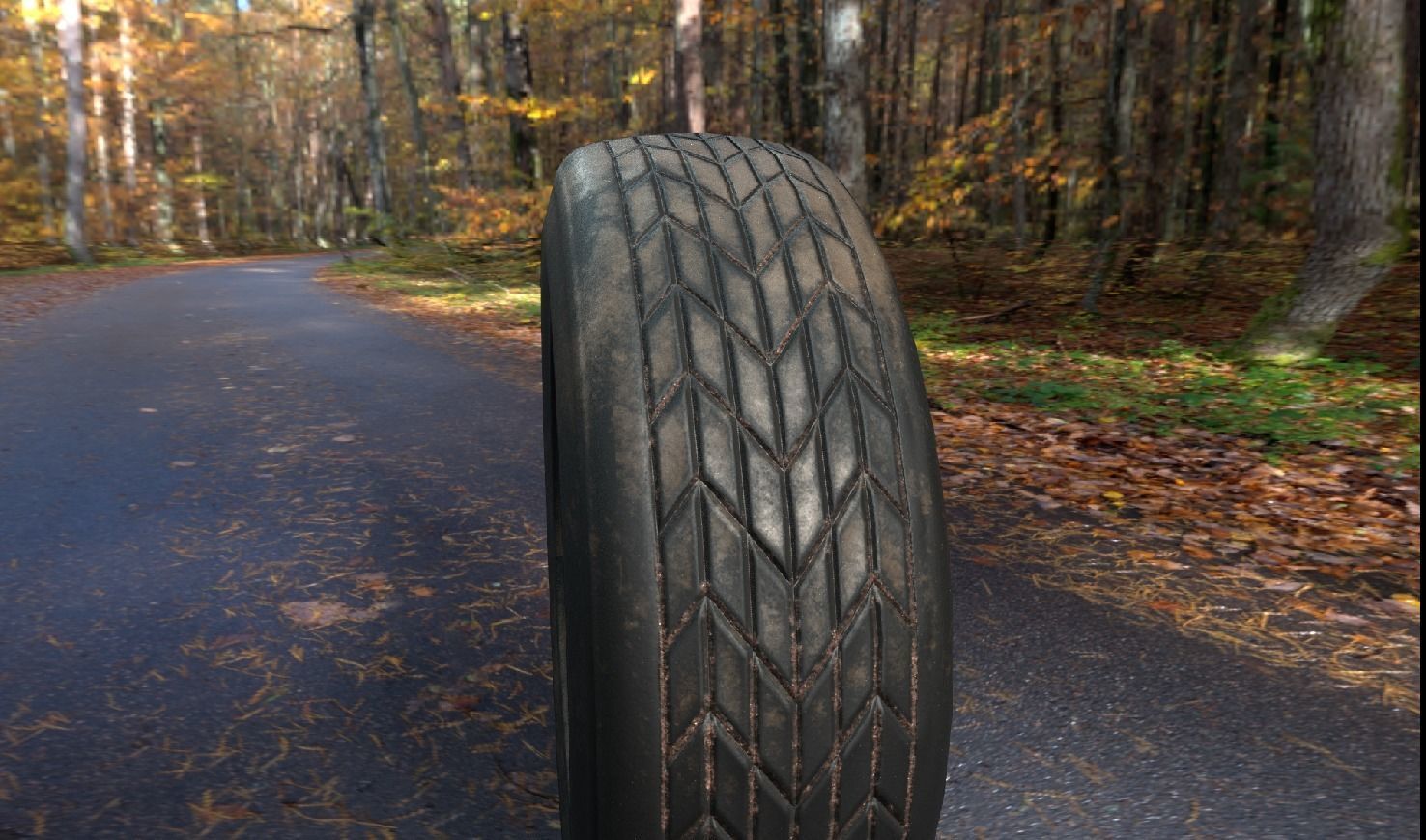 PBR Textured Low Poly Dirty Tire Game Ready Asset 3D Model Low-poly 3D model_1