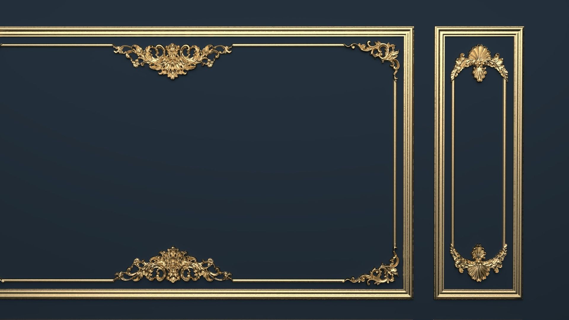 Plaster decorative frame 3D model 03 3D model_3