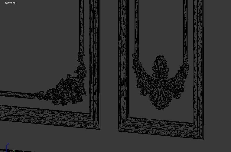 Plaster decorative frame 3D model 03 3D model_6