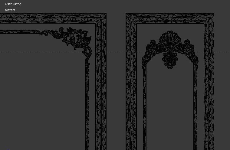 Plaster decorative frame 3D model 03 3D model_5